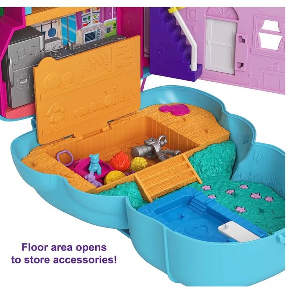 Polly Pocket 2-In-1 Travel Toy, 2 Dolls 16 Accessories, Teddy Bear Purse Playset - Picture 8 of 8